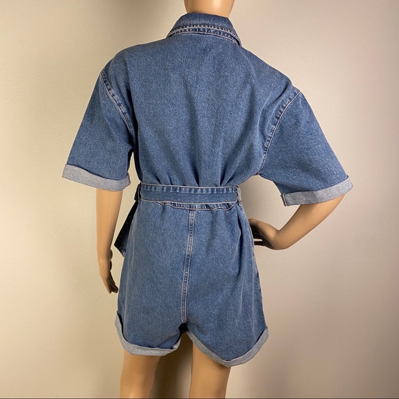 NEW TOPSHOP DENIM BUTTON DOWN ROMPER - Picture 6 of 8